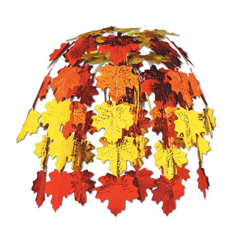 Club Pack of 12 Metallic Fall Leaves Cascading Autumn Table ...