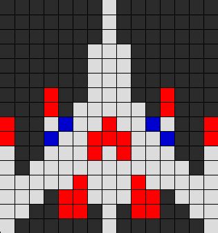 Galaga Ship Perler Bead Pattern | Bead Sprites | Misc Fuse Bead Patterns