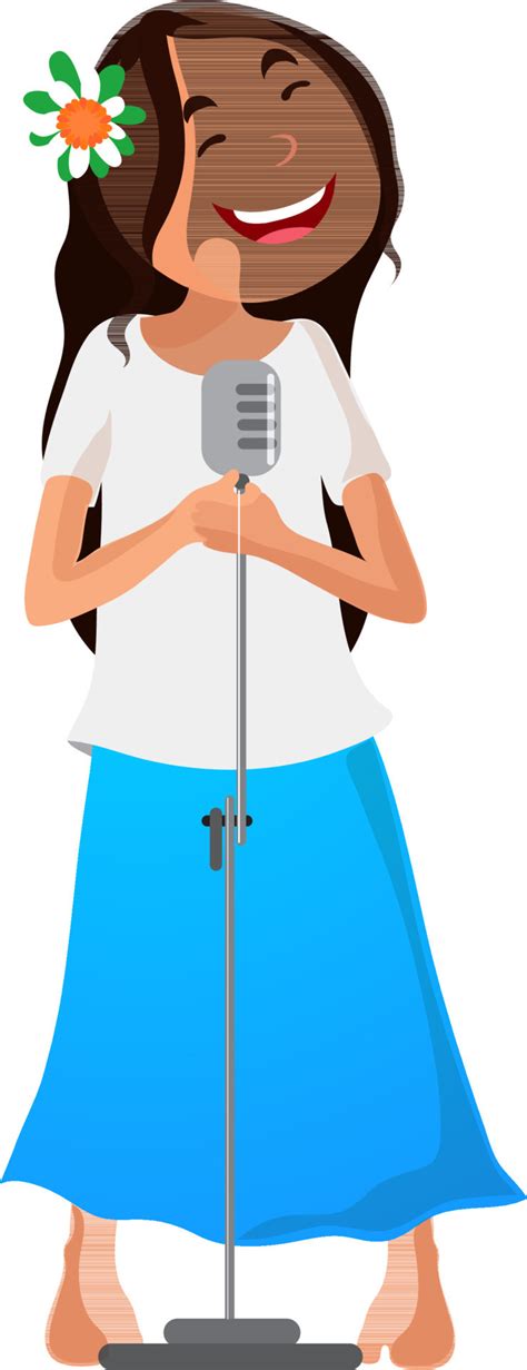 Illustration of a girl with microphone. 24326960 Vector Art at Vecteezy