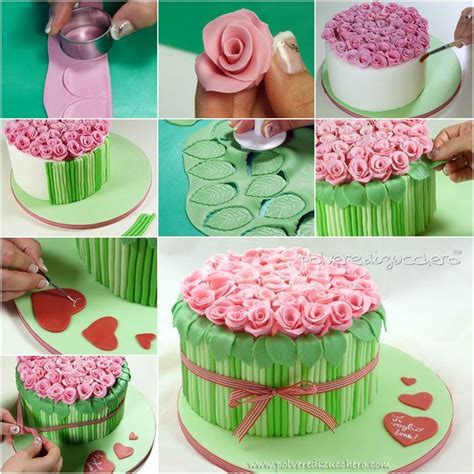 How to DIY Bouquet of Roses Cake Decoration