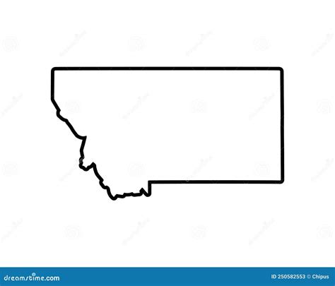 Montana Outline Map In 3D Cartoon Vector | CartoonDealer.com #235699645