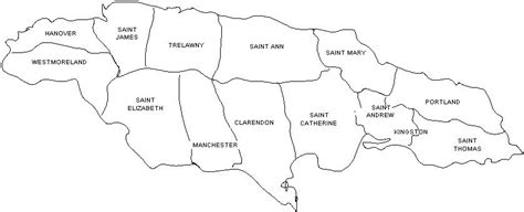 Jamaican Map With Parishes