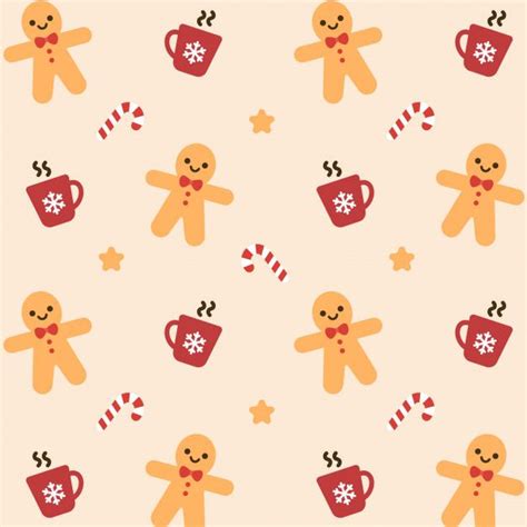 Premium Vector | Christmas Gingerbread and Coffee Seamless Pattern Background | Christmas phone ...