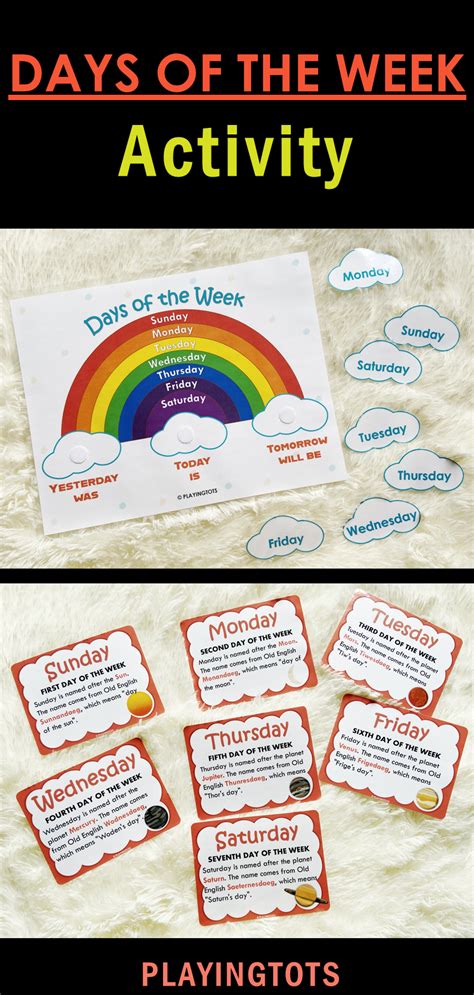 Days of the Week Activity Printable, Days Flashcards, Days of Week ...