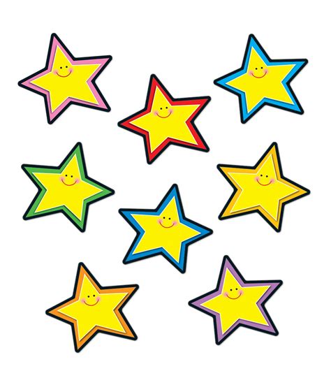 Buy Carson Dellosa 36-Piece Colorful Stars Bulletin Board Cutouts, Yellow Smiley Face Cutouts ...