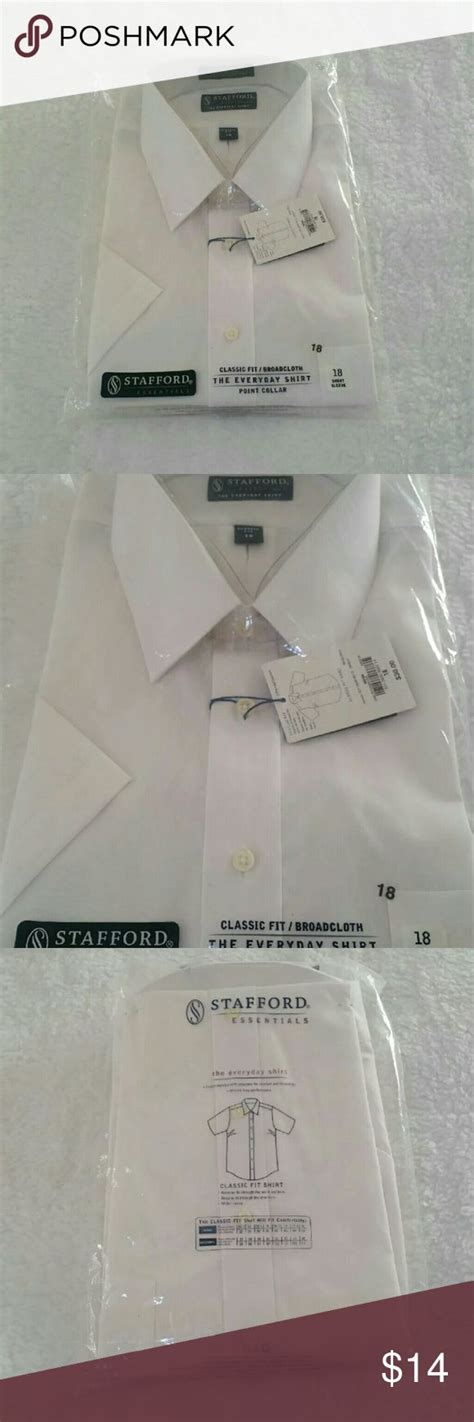 Stafford white size 18 classic fit dress shirt | Fitted dress shirts ...