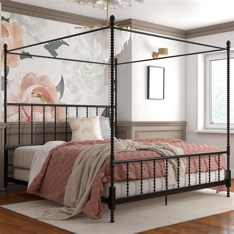 DHP Anika Metal Canopy Bed, King Size Frame, Bedroom Furniture, Black - Walmart.com - Walmart.com