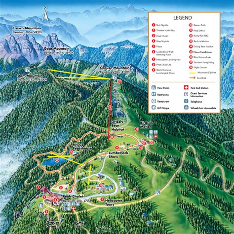 Grouse Mountain Summer Trail Map - North Vancouver Canada • mappery