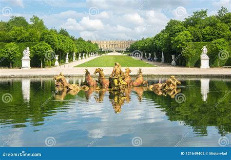 Apollo Fountain in Versailles Gardens, Paris, France Stock Photo - Image of architecture ...