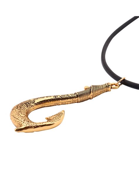 Maui's Fish Hook Gold Pendant Necklace