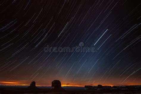 Night Sky Above Monument Valley. Stock Image - Image of milky, nature: 86445085