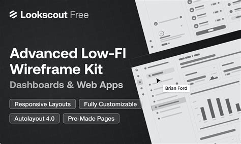 Lookscout - Low-Fi Dashboard Wireframe Kit | Figma