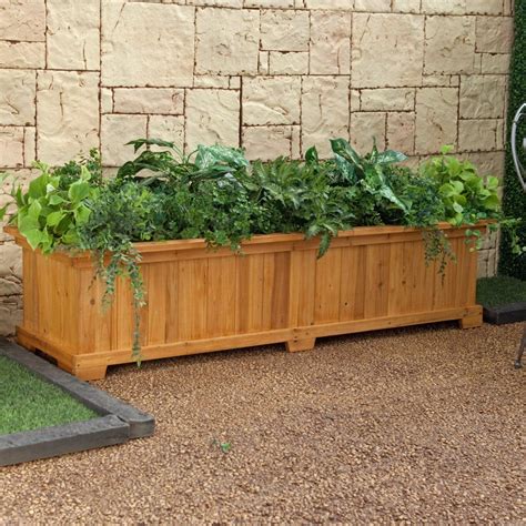 Rectangular Cedar Wood Aster Patio Planter Box | Fleurs en bois ...