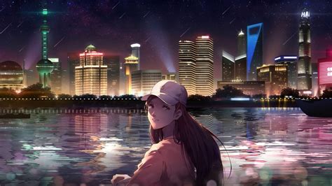 Anime Girl City Night Wallpapers - Top Free Anime Girl City Night Backgrounds - WallpaperAccess