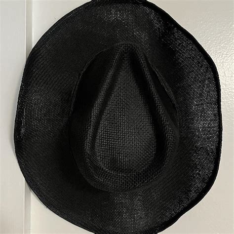 Black straw cowboy hat - Depop