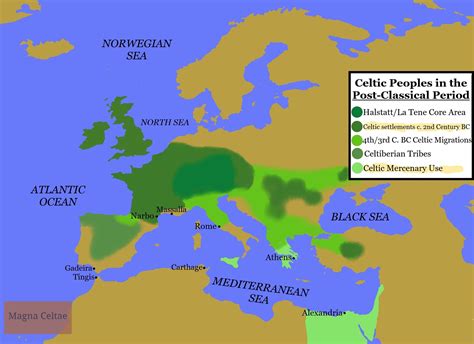 Map of Celtic Peoples in the Post-Classical Period (Illustration) - World History Encyclopedia