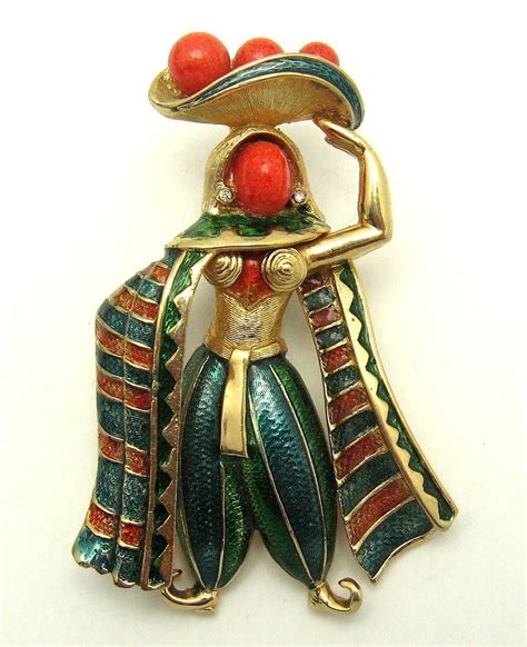 Vintage Marvella CARMEN MIRANDA Gripoix Glass Enamel Brooch Hi-Quality! | Vintage costume ...