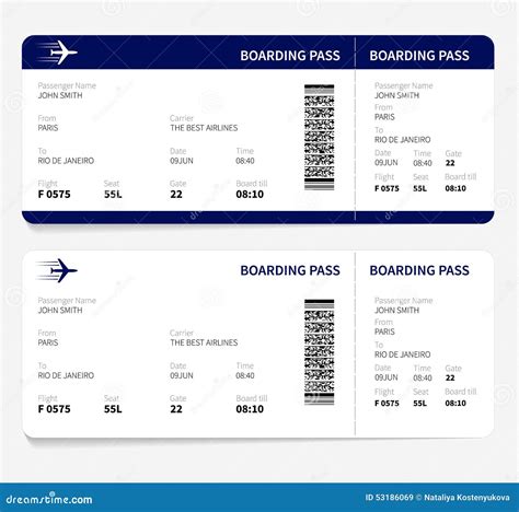 Printable Airline Ticket Template