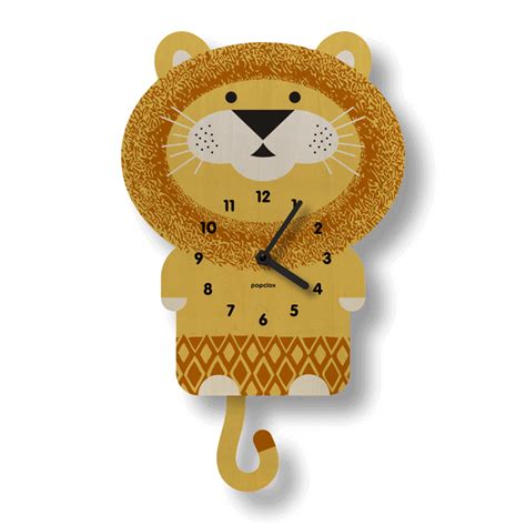 lion - pendulum clock | popclox Wall Clocks for Kids