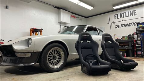 Datsun 240z and 260z Racing Seats and Steering Wheel Install - YouTube