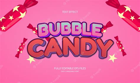 Premium Vector | Bubble candy editable text effect