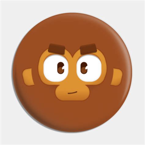 Bloons Dart Monkey Face - Dart Monkey - Pin | TeePublic