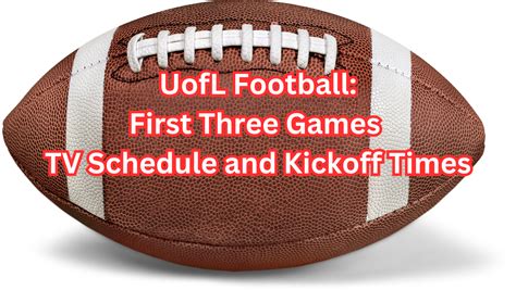 UofL Football: First Three Games TV Schedule and Kickoff Times ...