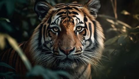 Majestic Tiger Cub Staring, Beauty in Nature Generated by AI Stock ...