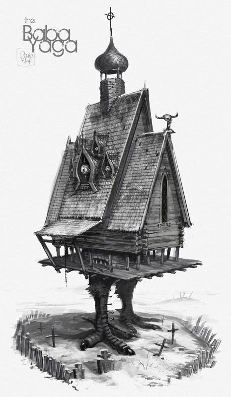 baba yaga | Ilustração casa, Desenhos de arquitetura, Baba yaga