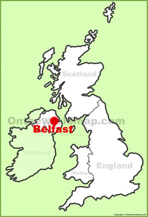 Belfast location on the UK Map - Ontheworldmap.com