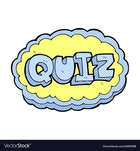 Comic cartoon quiz sign Royalty Free Vector Image