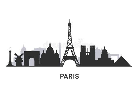 Paris skyline silhouette stock vector. Illustration of silhouette ...