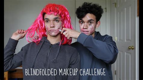 BLINDFOLDED MAKEUP CHALLENGE! - YouTube