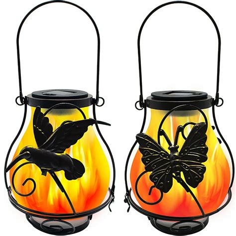 SPRING PARK Solar Lights Metal Solar Lantern Outdoor Hanging Lanterns Lighting Heavy Duty Solar ...