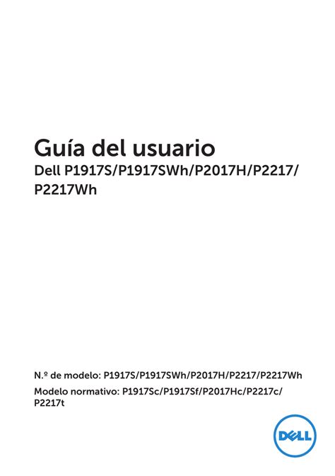 Dell P1917S electronics accessory Guía del usuario | Manualzz