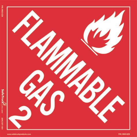 FLAMMABLE GAS 2 DECAL - Ms. Carita Safetruck