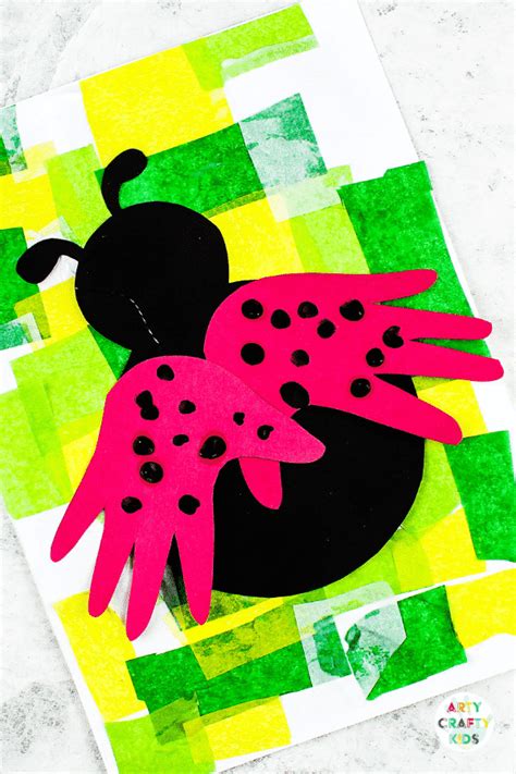 Handprint Ladybug Craft - Arty Crafty Kids