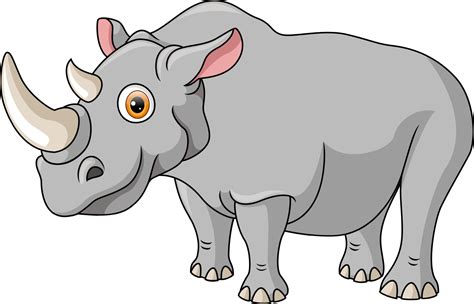 Cute rhino cartoon on white background 21458252 Vector Art at Vecteezy