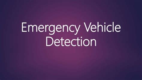 Emergency vehicles detection and special road system ppt