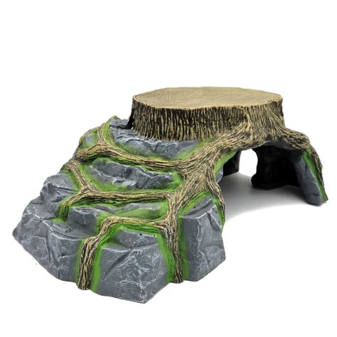 JIHAQUA Extra X Large Resin Reptile Tank Hideouts Cave Habitat Decor for Leopard Gecko Tank ...