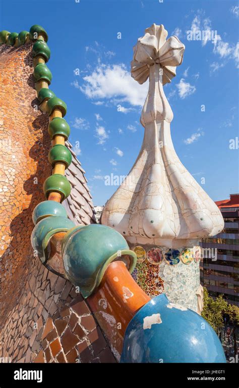 Gaudi casa batllo roof hi-res stock photography and images - Alamy