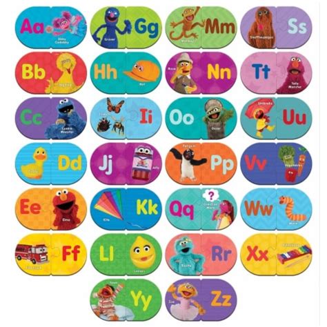 Masterpieces Sesame Street Alphabet Matching Jigsaw Puzzles Educational For Kids 3 And Up, 1 ...