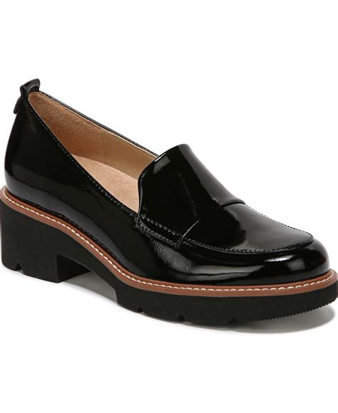 Naturalizer Darry Lug Sole Loafers in Black | Lyst