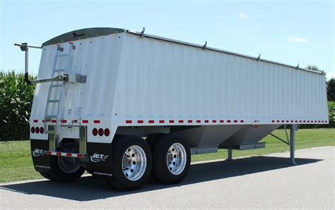 Grain-Hopper-Trailer-White-30ft-Steel - Jet Co Trailers