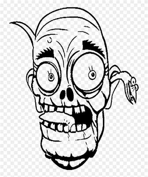 Face Zombie Coloring For Kids - Black And White Zombie Face Clipart, HD Png Download - 751x982 ...