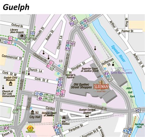 Downtown Guelph Transport Map - Ontheworldmap.com