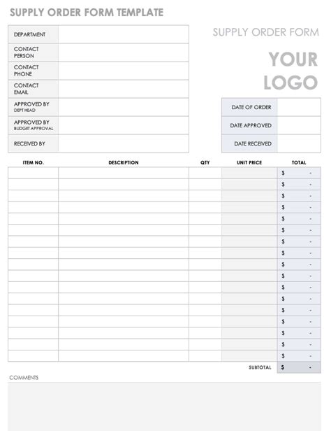 Free Order Form Templates | Smartsheet