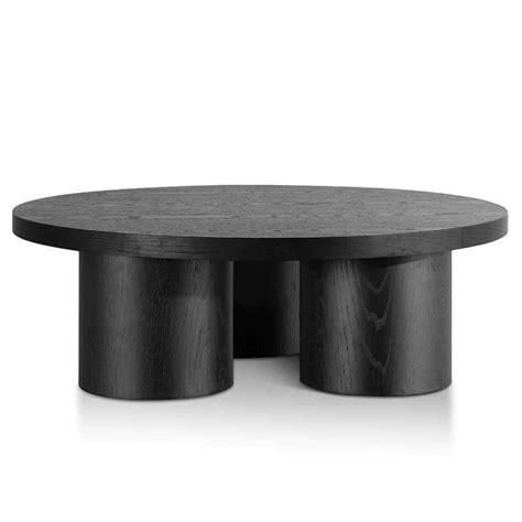 Levante Wooden Round Coffee Table, 100cm, Black