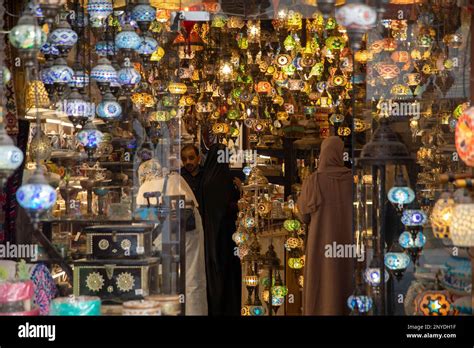 View of the Bab al Bahrain souq in Manama, the Kingdom of Bahrain ...