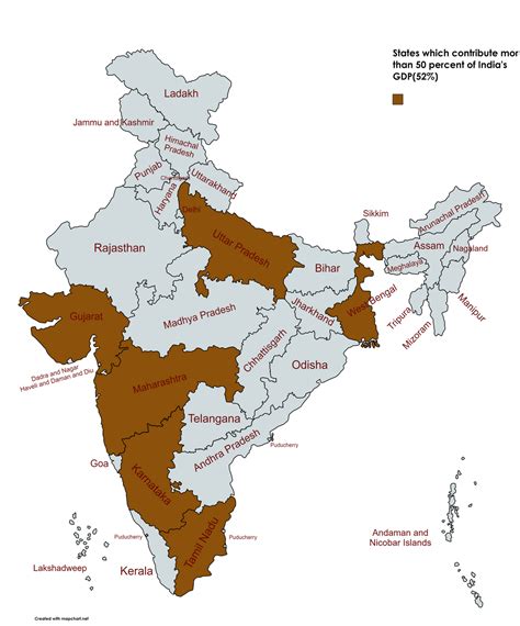 States which account for over 50% of India's GDP : r/india